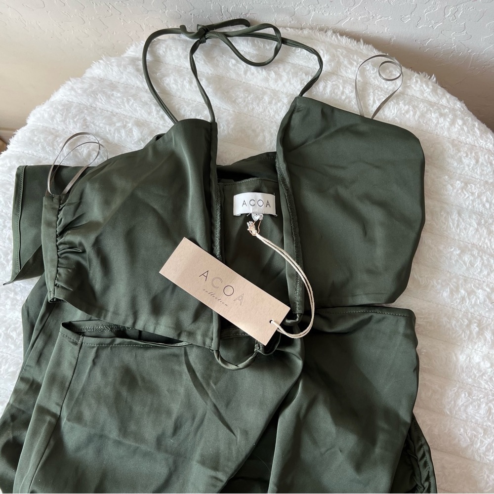 NWT ACOA Paradise Olive Dress - Picture 2 of 11